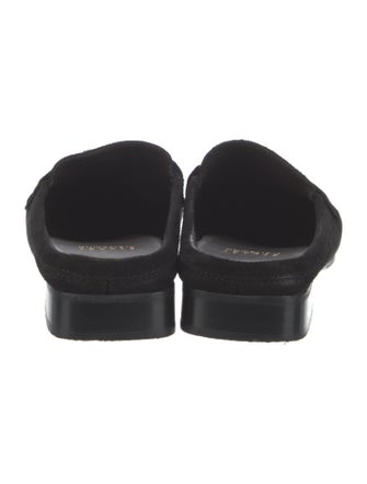 Stuart Weitzman Suede Crystal Embellishments Mules