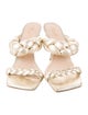 Stuart Weitzman Leather Braided Accents Slides