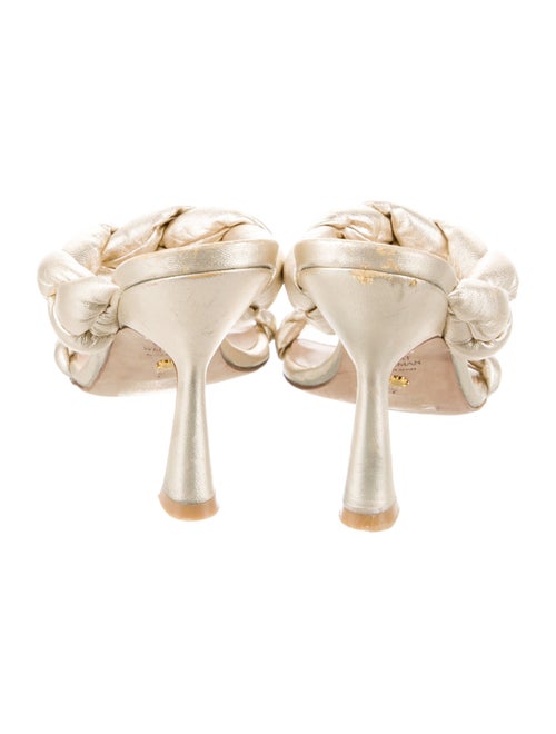 Stuart Weitzman Leather Braided Accents Slides