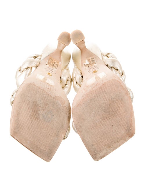 Stuart Weitzman Leather Braided Accents Slides