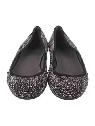 Stuart Weitzman Suede Studded Accents Flats