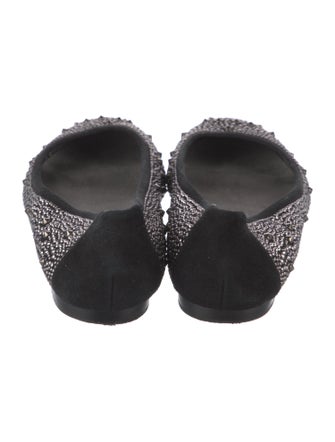 Stuart Weitzman Suede Studded Accents Flats