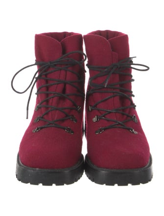 Stuart Weitzman Wool Printed Combat Boots