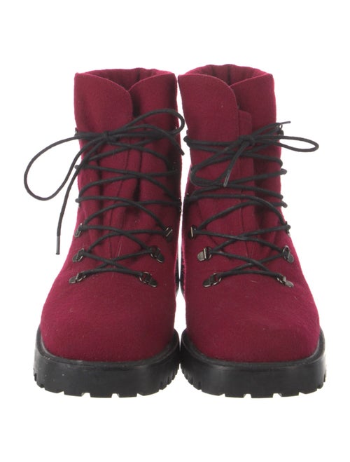 Stuart Weitzman Wool Printed Combat Boots