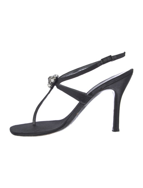 Stuart Weitzman Satin Crystal Embellishments Sandals