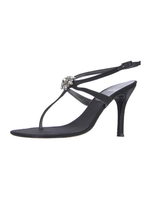 Stuart Weitzman Satin Crystal Embellishments Sandals