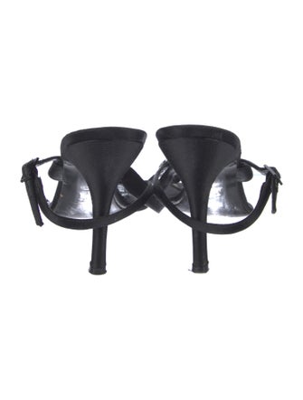 Stuart Weitzman Satin Crystal Embellishments Sandals