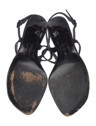 Stuart Weitzman Satin Crystal Embellishments Sandals