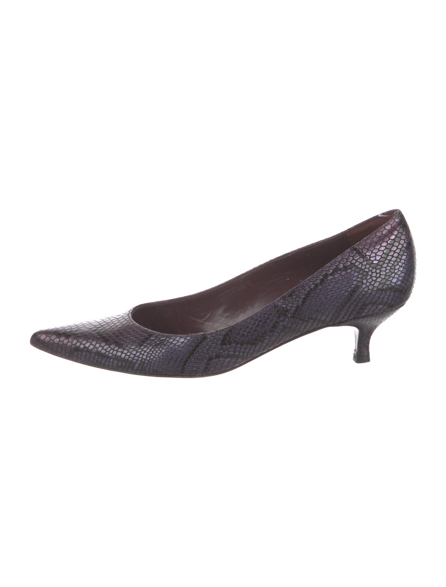 Stuart Weitzman Embossed Leather Pumps