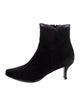 Stuart Weitzman Leather Trim Embellishment Boots
