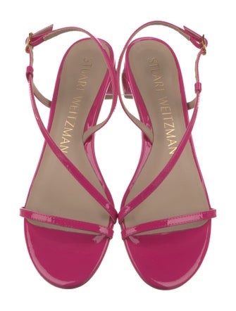 Stuart Weitzman Patent Leather Slingback Sandals