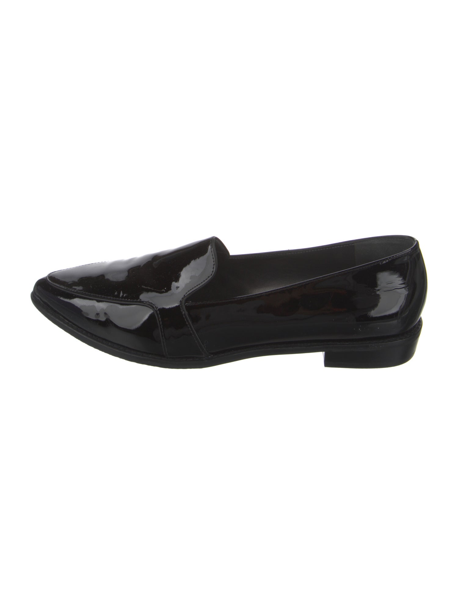 Stuart Weitzman Patent Leather Bow Accents Loafers