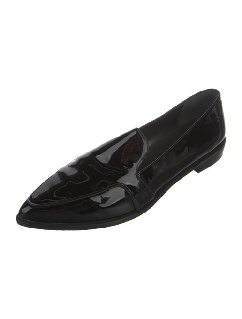 Stuart Weitzman Patent Leather Bow Accents Loafers