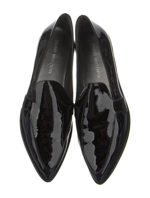 Stuart Weitzman Patent Leather Bow Accents Loafers