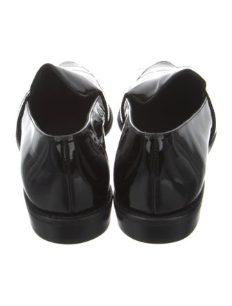 Stuart Weitzman Patent Leather Bow Accents Loafers