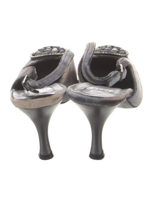 Stuart Weitzman Velvet Crystal Embellishments Slingback Pumps