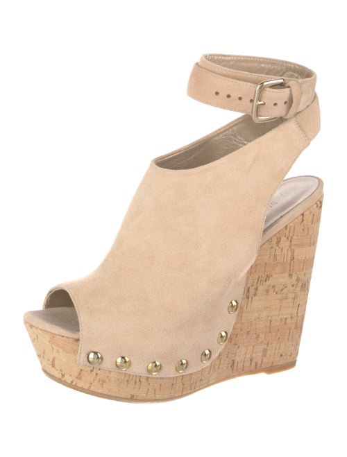 Stuart Weitzman Suede Studded Accents Sandals