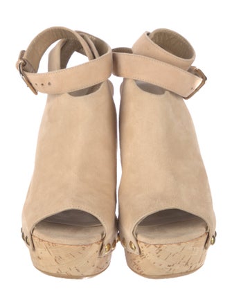 Stuart Weitzman Suede Studded Accents Sandals