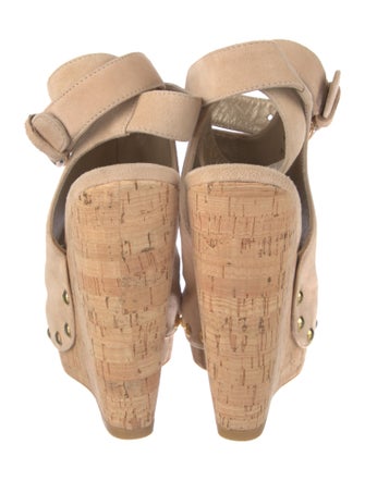 Stuart Weitzman Suede Studded Accents Sandals