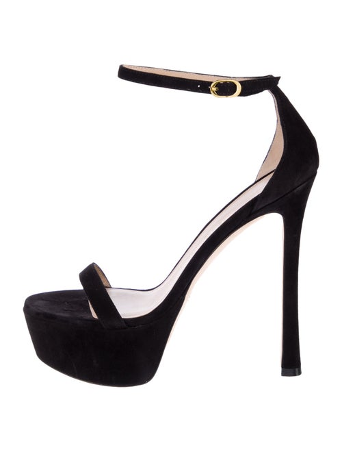 Stuart Weitzman Suede Crystal Embellishments Pumps