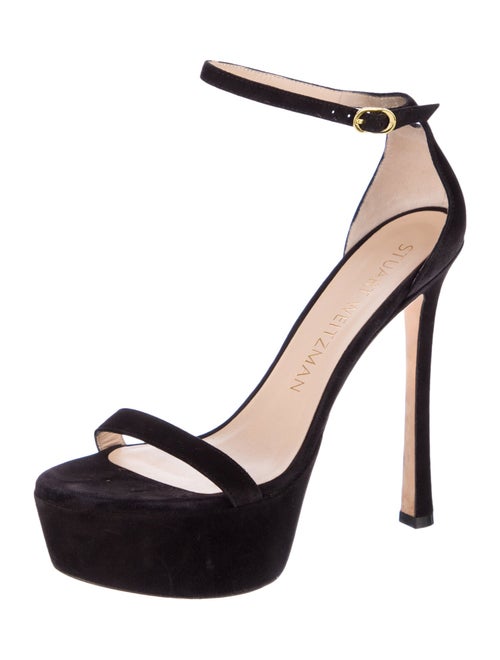 Stuart Weitzman Suede Crystal Embellishments Pumps