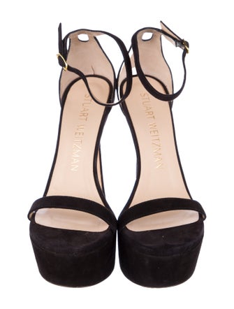 Stuart Weitzman Suede Crystal Embellishments Pumps