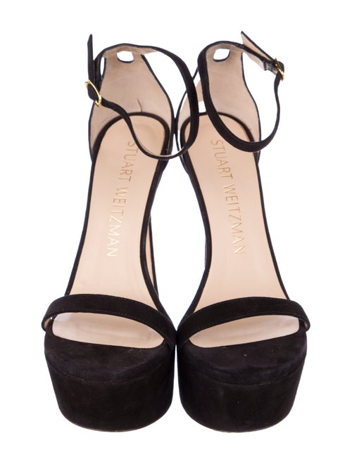 Stuart Weitzman Suede Crystal Embellishments Pumps