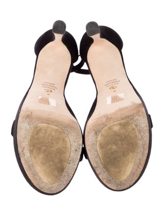 Stuart Weitzman Suede Crystal Embellishments Pumps