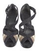 Stuart Weitzman Straw Colorblock Pattern Slingback Sandals