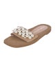 Stuart Weitzman Leather Beaded Accents Slides
