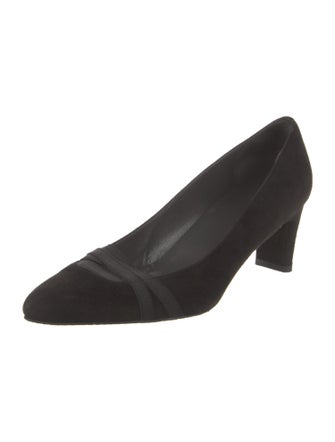 Stuart Weitzman Suede Grosgrain Trim Pumps