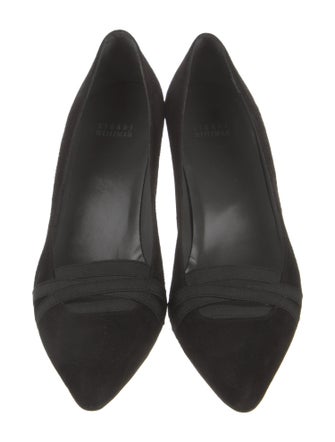 Stuart Weitzman Suede Grosgrain Trim Pumps