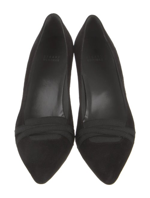 Stuart Weitzman Suede Grosgrain Trim Pumps