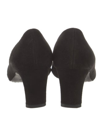 Stuart Weitzman Suede Grosgrain Trim Pumps