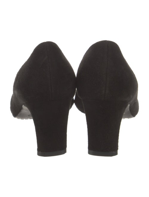 Stuart Weitzman Suede Grosgrain Trim Pumps