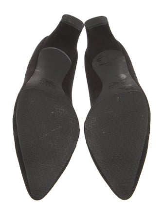 Stuart Weitzman Suede Grosgrain Trim Pumps