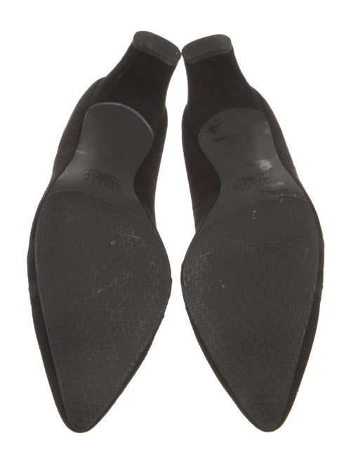 Stuart Weitzman Suede Grosgrain Trim Pumps