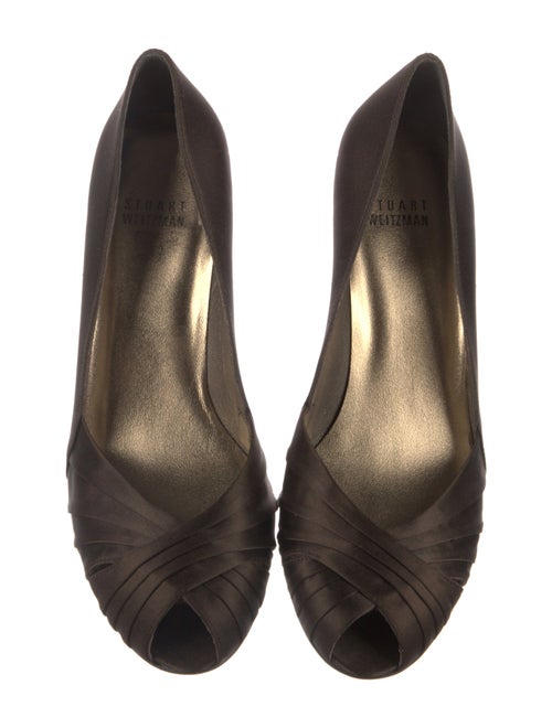 Stuart Weitzman Satin Ruffle Embellishment Pumps