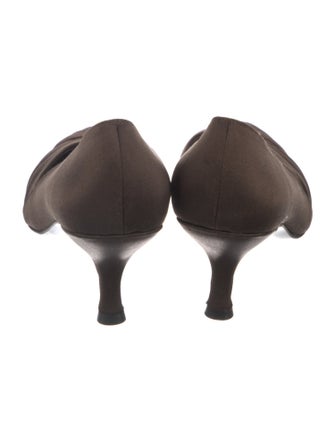 Stuart Weitzman Satin Ruffle Embellishment Pumps