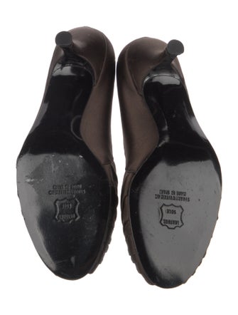 Stuart Weitzman Satin Ruffle Embellishment Pumps