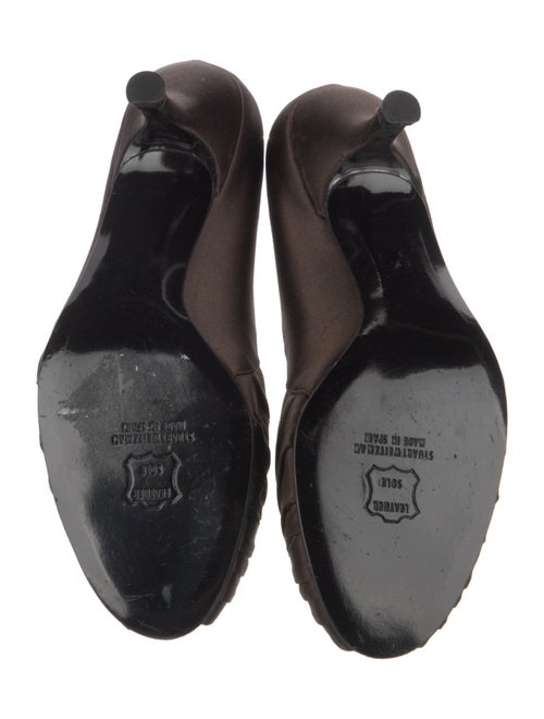 Stuart Weitzman Satin Ruffle Embellishment Pumps