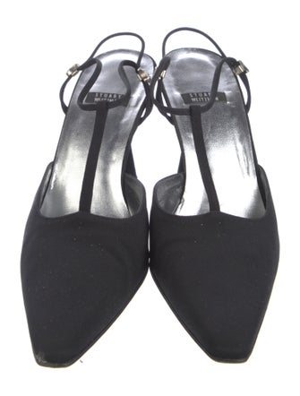 Stuart Weitzman Canvas Crystal Embellishments Slingback Sandals