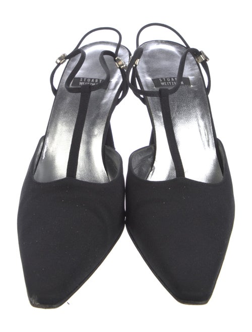Stuart Weitzman Canvas Crystal Embellishments Slingback Sandals
