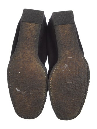 Stuart Weitzman Suede Crystal Embellishments Loafers