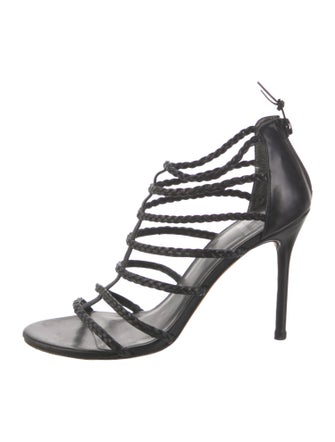 Stuart Weitzman Leather Braided Accents Gladiator Sandals
