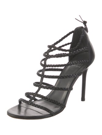 Stuart Weitzman Leather Braided Accents Gladiator Sandals