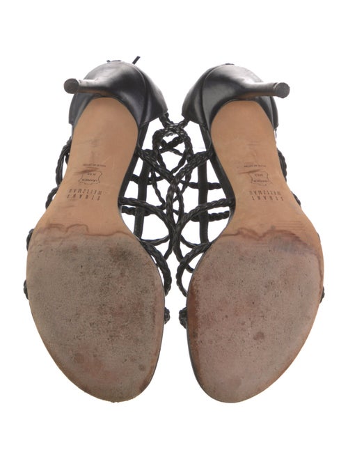 Stuart Weitzman Leather Braided Accents Gladiator Sandals