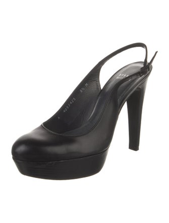 Stuart Weitzman Leather Cutout Accent Slingback Pumps