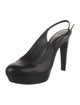 Stuart Weitzman Leather Cutout Accent Slingback Pumps