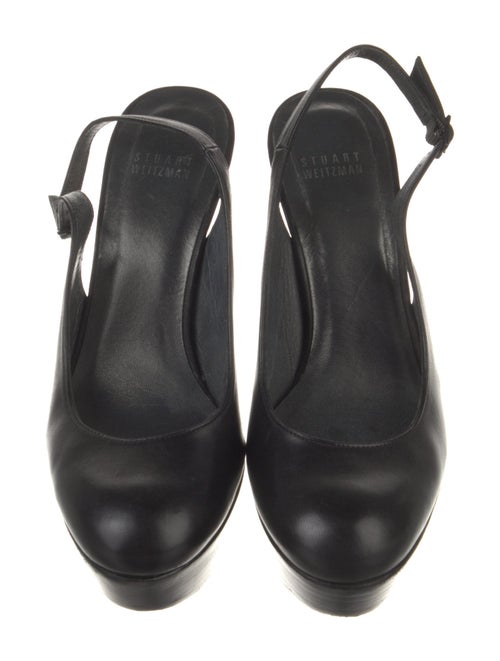 Stuart Weitzman Leather Cutout Accent Slingback Pumps